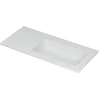 Ink Aspekt Meubelwastafel 100x45cm Keramiek - Rechts - Zonder Kraangat - Mat Wit - 8718835075620 - Rechthoekig - Wastafels, Meubelwastafels