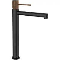 Sapho Solaris wastafelkraan verhoogd zwart mat / koper PVD coating