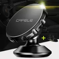 Cafele magnetische draaibare auto telefoon houder zwart - inclusief gratis kabel clip