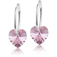 Montebello Oorbellen Claire HZ78 - Swarovski Hart - 925 Zilver Gerhod.- Ø10mm - 20mm