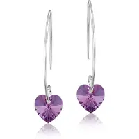 Montebello Oorbellen Liv HZ87 - 925 Zilver Gerhod.- Swarovski Hart - Ø10mm - 35mm