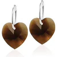 Montebello Oorbellen Delfin HZ67 - Swarovski Hart - 925 Zilver Gerhod.- Ø18mm - 28mm