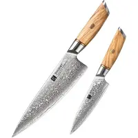 Xinzuo B37 Damascus series - Set van 2 (koksmes + officemes)