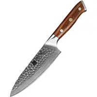 Xinzuo | Koksmes (6.5 inch) | Damascus staal (gehamerd) | Woestijnijzerhout | B13D