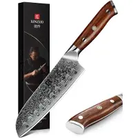 Xinzuo Damascus Santokumes (67 lagen) | B13R Yu | Luxe & Professioneel | Vlijmscherp Damascus staal | 7 inch lemmet | 30 cm Keukenmes