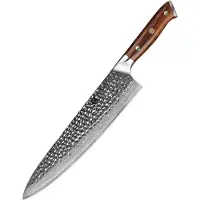Xinzuo | Koksmes (10.0 inch) | Damascus staal (gehamerd) | Woestijnijzerhout | B13D