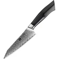 Xinzuo Damascus 5" Groentemes (67 lagen) | B32 | Luxe & Professioneel | Vlijmscherp Damascus staal | Officemes met lemmet van 13 cm | G10 handvat met klinknagel mozaïek