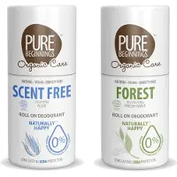 Pure Beginnings - Roll on deodorant - Scent Free + Forest - 2 Pak