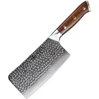 Xinzuo | Hakmes voor botten (chopping) | Damascus staal (gehamerd) | Woestijnijzerhout | B13D