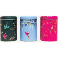 Sara Miller London Sara Miller - Set van 3 Bewaarbussen Paradise - Zwaluw/Vogel/Kolibrie - Ø 10,5 cm - Hoogte: 15 cm