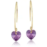 Montebello Oorbellen Liv HG87 - 925 Zilver Verguld - Swarovski Hart - Ø10mm - 35mm