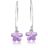 Montebello Oorbellen Aster BZ95 - 925 Zilver Gerhod. - Swarovski - Ø14mm - 37mm