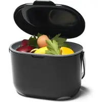 Addis Compost Caddy GFT afvalbakje met losse binnenemmer - 3 l - zwart / grijs