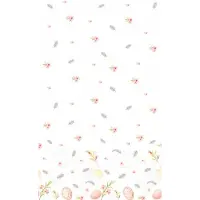 Duni Pasen tafelkleed/tafellaken paaseieren wit/roze 138 x 220 cm - Feesttafelkleden
