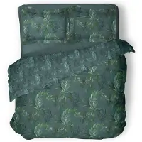 Linnick Dekbedovertrek katoen Moriko Leaf - green 240x200/220cm