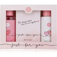 Accentra Badeset JUST FOR YOU in Geschenkbox, inkl. 100ml Duschgel, 100ml Bodylotion, 120g Badesalz, Duft: Ro