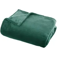 Atmosphera Fleece deken/fleeceplaid groen 130 x 180 cm polyester - Plaids