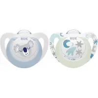 Nuk Light Star Day&Night fopspenen, 2st. set 0-6 maanden