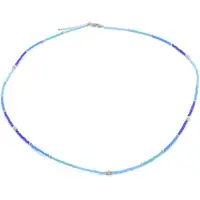 CO88 Collection 8CN-26373 Miyuki Kralen ketting 75cm - Blauw Tinten - 70+5cm - 2,2mm Dikte - Staal - Goudkleurig