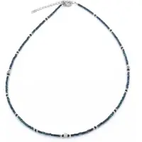 CO88 Collection 8CN-26370 Miyuki Kralen ketting 45cm - Petrol - 40+5cm - 1,8mm Dikte - Staal - Goudkleurig