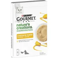 Gourmet 11x Nature's Creations Kattensnack Puree Kip Pompoen 5 x 10 gr