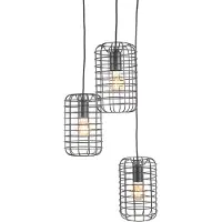 Present Time Solido hanglamp 3-lichts zwart