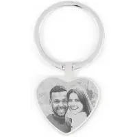 Yoursurprise Gepersonaliseerde foto sleutelhanger - Hart - Zilver