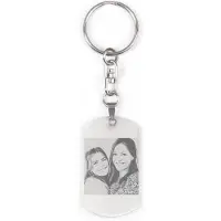 Yoursurprise Gepersonaliseerde fotosleutelhanger - Dog tag - Zilver