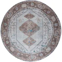 Veer Carpets Vloerkleed karaca blue/brown 06 rond ø160 cm