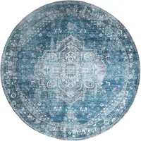 Veer Carpets Vloerkleed nora petrol rond ø120 cm