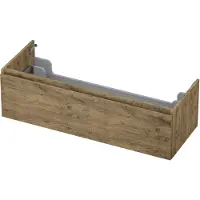 Ink Onderkast 120x45cm - Greeploos - 1 Lade - Naturel Eiken - Badkamermeubels, Wastafelonderkasten - 8718835045401