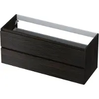 Ink Onderkast 120x45cm - Greeploos - 2 Lades - Intens Eiken - Badkamermeubels, Wastafelonderkasten - 8718835078713