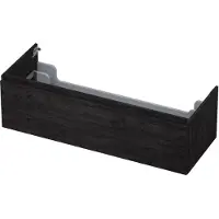 Ink Onderkast 120x45cm - Greeploos - 1 Lade - Houtskool Eiken - Badkamermeubels, Wastafelonderkasten - 8718835045425