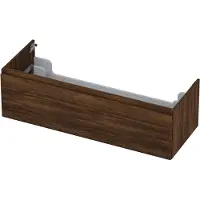Ink Onderkast 120x45cm - Greeploos - 1 Lade - Koper Eiken - Badkamermeubels, Wastafelonderkasten - 8718835050443