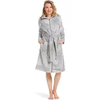 Pastunette fleece badjas met ritssluiting grijs Dames
