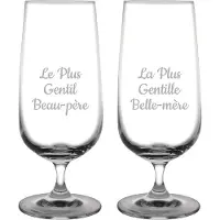 Fusion Bierglas op voet gegraveerd - 41cl - Le Plus Gentil Beau-père & La Plus Gentille Belle-mère