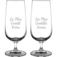 Fusion Bierglas op voet gegraveerd - 41cl - Le Plus Gentil Frère & La Plus Gentille Soeur