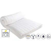 Vitality Pur Sleep Fit Topper – 80x200 cm - 5 cm Traagschuim SG50 – Inclusief Gratis Hoofdkussen(s) – Wasbare Tijk & Anti-Allergisch