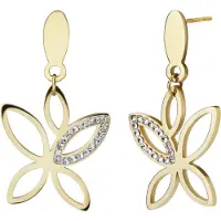 Traveller Oorbellen - Oorhangers - Dames - Goudkleurig - Edelstaal - Kristal - Preciosa Crystals - Vlinder - Verguld - 182060