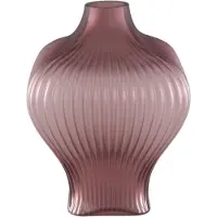 Ptmd Halde Purple Solid Glass Vase Ribbed Organic Wide (Paars, 23x30.5x23cm)