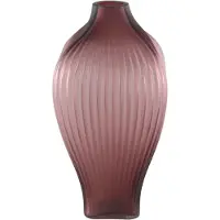 Ptmd Halde Purple Solid Glass Vase Ribbed Organic High (Paars, 19x37x19cm)