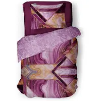 Linnick Dekbedovertrek Katoen Marble Shape - pink 140x200/220cm