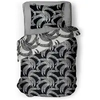 Linnick Dekbedovertrek Katoen Hiroka Leaf - black 140x200/220cm