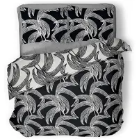 Linnick Dekbedovertrek Katoen Hiroka Leaf - black 200x200/220cm