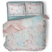 Linnick Dekbedovertrek Katoen Geometric Diamond - multi 200x200/220cm