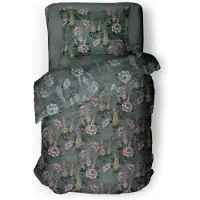 Linnick Dekbedovertrek Katoen Foxglove - forest green 140x200/220cm