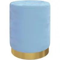 vidaXL Hocker met opbergruimte rond fluweel 31 x 37 cm lichtblauw
