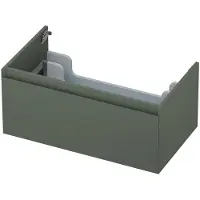 Ink Onderkast 80x45cm - Greeploos - 1 Lade - Mat Beton Groen - Badkamermeubels, Wastafelonderkasten - 8718835076214
