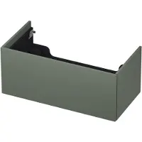 Ink Onderkast 90x45cm - Push To Open - 1 Lade - Mat Beton Groen - Badkamermeubels, Wastafelonderkasten - 8718835093785