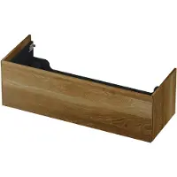 Ink Onderkast 120x45cm - Push To Open - 1 Lade - Massief Eiken Ash Grey - Badkamermeubels, Wastafelonderkasten - 8718835093877